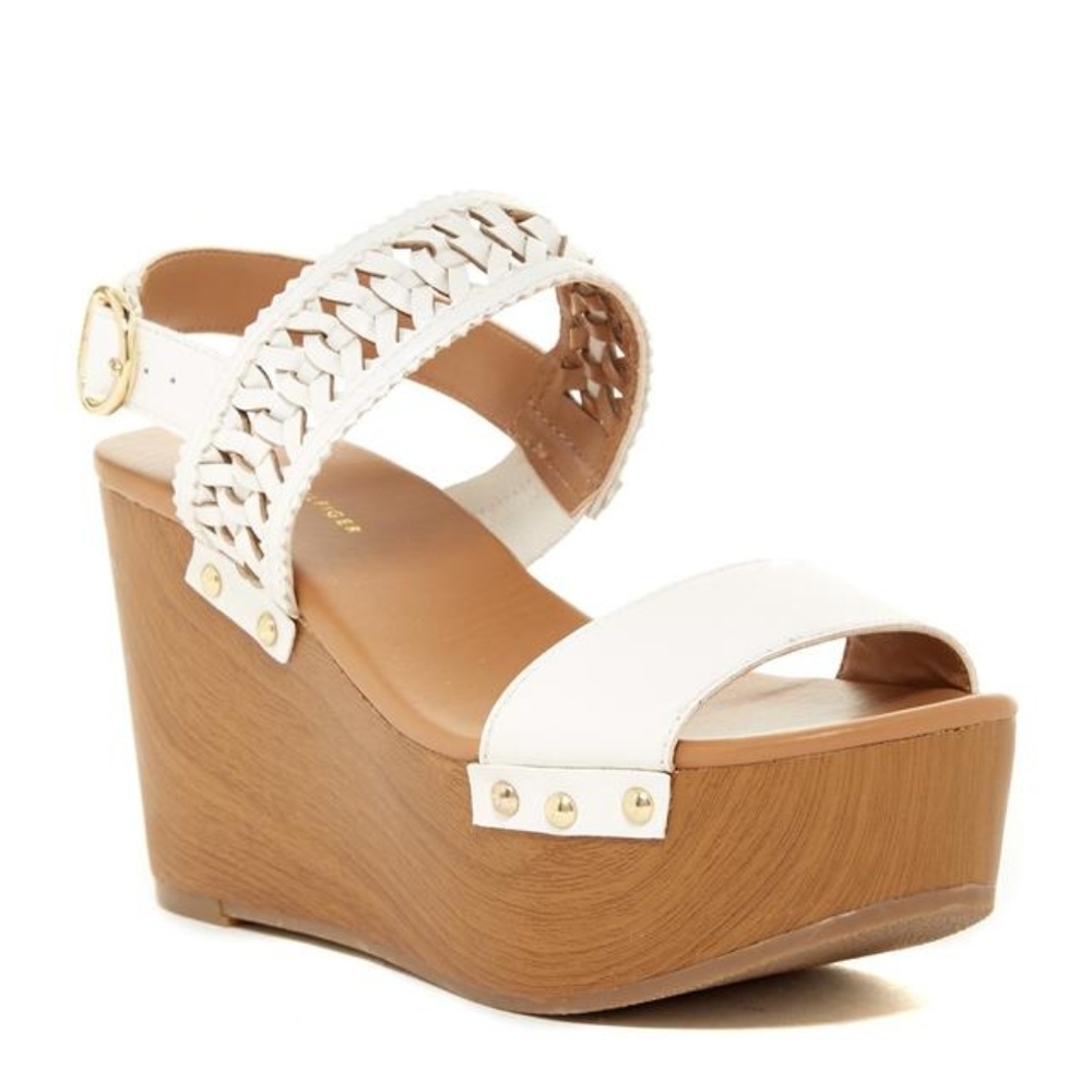 Tommy Hilfiger White Rubena Platform Sandal Wedges